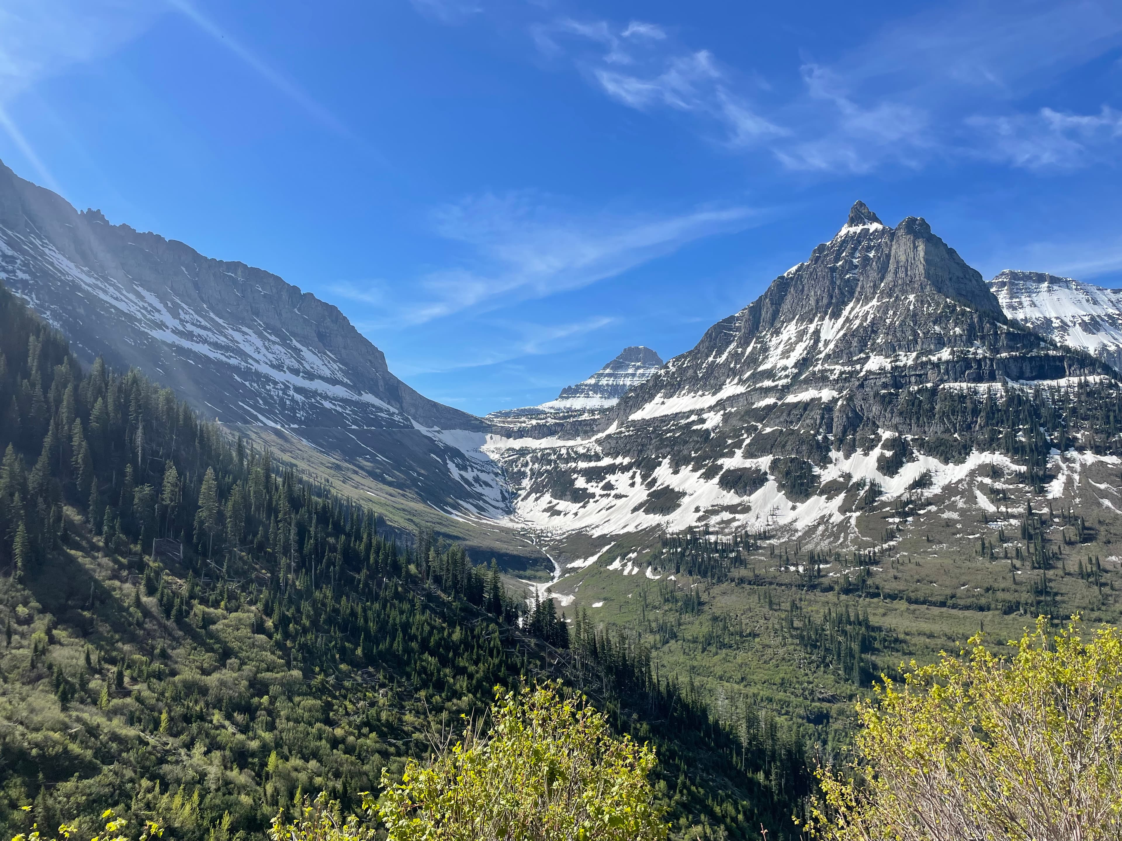 Logan pass covered in snow